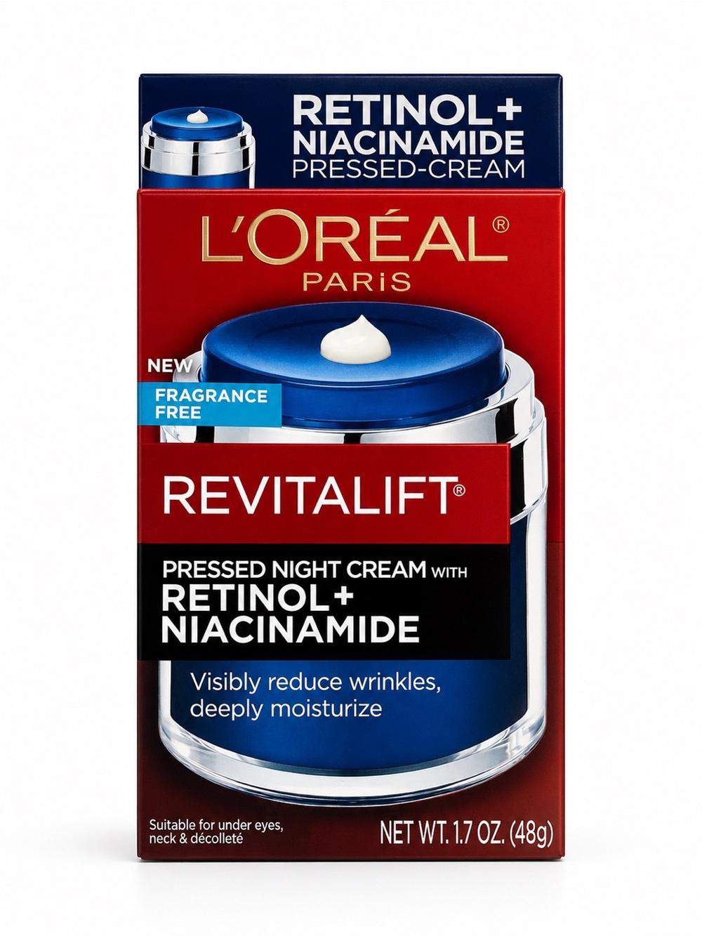L'Oréal Revitalift Pressed Night Cream - Blue, Red, Silver